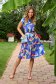 Lycra dress with flared cut, elastic waistband and abstract print belt accessory - StarShinerS 2 - StarShinerS.com