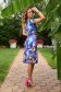 Lycra dress with flared cut, elastic waistband and abstract print belt accessory - StarShinerS 4 - StarShinerS.com