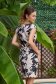 Rochie din stofa elastica crem scurta cu un croi drept si decolteu rotunjit - StarShinerS 2 - StarShinerS.ro