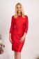 Red Lycra Pencil Dress with Side Pleats - StarShinerS 1 - StarShinerS.com