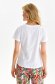 White t-shirt cotton loose fit with print details 3 - StarShinerS.com