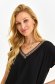 Black women`s blouse loose fit light material with v-neckline 4 - StarShinerS.com