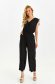 Black jumpsuit long with elastic waist lateral pockets light material 1 - StarShinerS.com