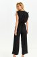 Black jumpsuit long with elastic waist lateral pockets light material 3 - StarShinerS.com