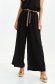 Black trousers flared high waisted thin fabric lateral pockets 1 - StarShinerS.com