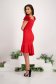 - StarShinerS red dress elastic cloth pencil naked shoulders with ruffle details 4 - StarShinerS.com