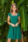 Rochie din crep verde scurta in clos cu decolteu patratos - StarShinerS 1 - StarShinerS.ro