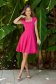 Rochie din crep fuchsia scurta in clos cu decolteu patratos - StarShinerS 4 - StarShinerS.ro