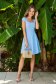 Rochie din crep albastru-deschis scurta in clos cu decolteu patratos - StarShinerS 4 - StarShinerS.ro
