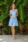 Rochie din crep albastru-deschis scurta in clos cu decolteu patratos - StarShinerS 5 - StarShinerS.ro