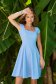 Rochie din crep albastru-deschis scurta in clos cu decolteu patratos - StarShinerS 3 - StarShinerS.ro
