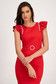 - StarShinerS red dress elastic cloth pencil with ruffled sleeves with crystal embellished details 6 - StarShinerS.com