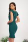 - StarShinerS green dress elastic cloth pencil with ruffled sleeves with crystal embellished details 2 - StarShinerS.com