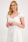 Crep White Pencil Dress with Deep Neckline and Veil Overlay - StarShinerS 6 - StarShinerS.com