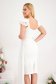 - StarShinerS white dress midi pencil crepe with deep cleavage voile overlay 2 - StarShinerS.com