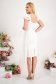 - StarShinerS white dress midi pencil crepe with deep cleavage voile overlay 4 - StarShinerS.com