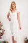- StarShinerS white dress midi pencil crepe with deep cleavage voile overlay 1 - StarShinerS.com