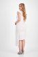 Rochie din crep alba tip creion cu decolteu adanc si suprapunere cu voal - StarShinerS 7 - StarShinerS.ro