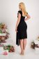 Black crepe pencil dress with deep neckline and veil overlay - StarShinerS 4 - StarShinerS.com