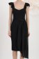 Rochie din crep neagra tip creion cu decolteu adanc si suprapunere cu voal - StarShinerS 4 - StarShinerS.ro