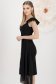Rochie din crep neagra tip creion cu decolteu adanc si suprapunere cu voal - StarShinerS 3 - StarShinerS.ro