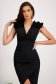 - StarShinerS midi pencil style black dress from crepe fabric wrapped around with ruffle details 6 - StarShinerS.com