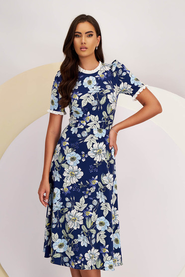 - StarShinerS dress georgette midi a-line with floral print