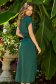 Darkgreen dress cotton midi with elastic waist wrap over skirt 3 - StarShinerS.com