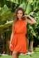 Orange dress thin fabric short cut cloche with elastic waist 3 - StarShinerS.com