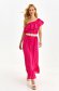 Pink dress light material cloche with elastic waist one shoulder 1 - StarShinerS.com
