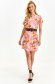 Pink dress short cut loose fit is fastened around the waist with a ribbon light material 4 - StarShinerS.com