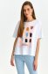 Slightly elastic cotton loose fit white t-shirt abstract 1 - StarShinerS.com