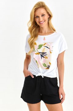 White t-shirt slightly elastic cotton loose fit