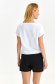 White t-shirt slightly elastic cotton loose fit with print details 3 - StarShinerS.com