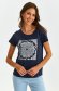 Darkblue t-shirt slightly elastic cotton loose fit abstract 1 - StarShinerS.com