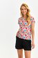 White women`s blouse light material loose fit with floral print 1 - StarShinerS.com