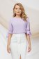Bluza dama din material fluid lila cu croi larg si maneci decupate cu aplicatii cu perle - PrettyGirl 3 - StarShinerS.ro