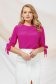 Fuchsia women`s blouse light material loose fit with cut-out sleeves with pearls 3 - StarShinerS.com