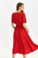 Red dress thin fabric midi cloche wrap over front 3 - StarShinerS.com