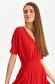 Red dress thin fabric midi cloche wrap over front 5 - StarShinerS.com