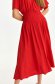 Red dress thin fabric midi cloche wrap over front 6 - StarShinerS.com