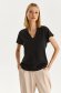 Black women`s blouse thin fabric loose fit with v-neckline 1 - StarShinerS.com