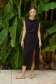 Black dress thin fabric midi cloche with elastic waist cowl neck 3 - StarShinerS.com