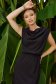 Black dress thin fabric midi cloche with elastic waist cowl neck 6 - StarShinerS.com