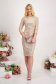 - StarShinerS gold dress with sequins midi pencil with 3/4 sleeves 5 - StarShinerS.com