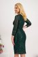 - StarShinerS darkgreen dress with sequins midi pencil with 3/4 sleeves 2 - StarShinerS.com