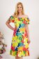 Midi Dress made from thin material with A-line cut and floral print - StarShinerS 1 - StarShinerS.com