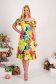 - StarShinerS dress midi a-line thin fabric with floral print 3 - StarShinerS.com