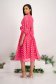 Fuchsia Veil Midi Dress in Clos with Puffy Sleeves and Flower-shaped Brooch - StarShinerS 5 - StarShinerS.com