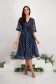 - StarShinerS dress from veil fabric midi cloche with puffed sleeves with flower shaped brestpin 5 - StarShinerS.com